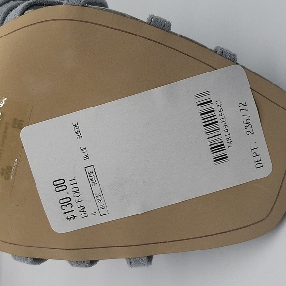 478- Sam Edelman Daffodil Cloud Blue Suede Strappy Block Heel Sandals Sz 9 M NWT - Picture 13 of 15